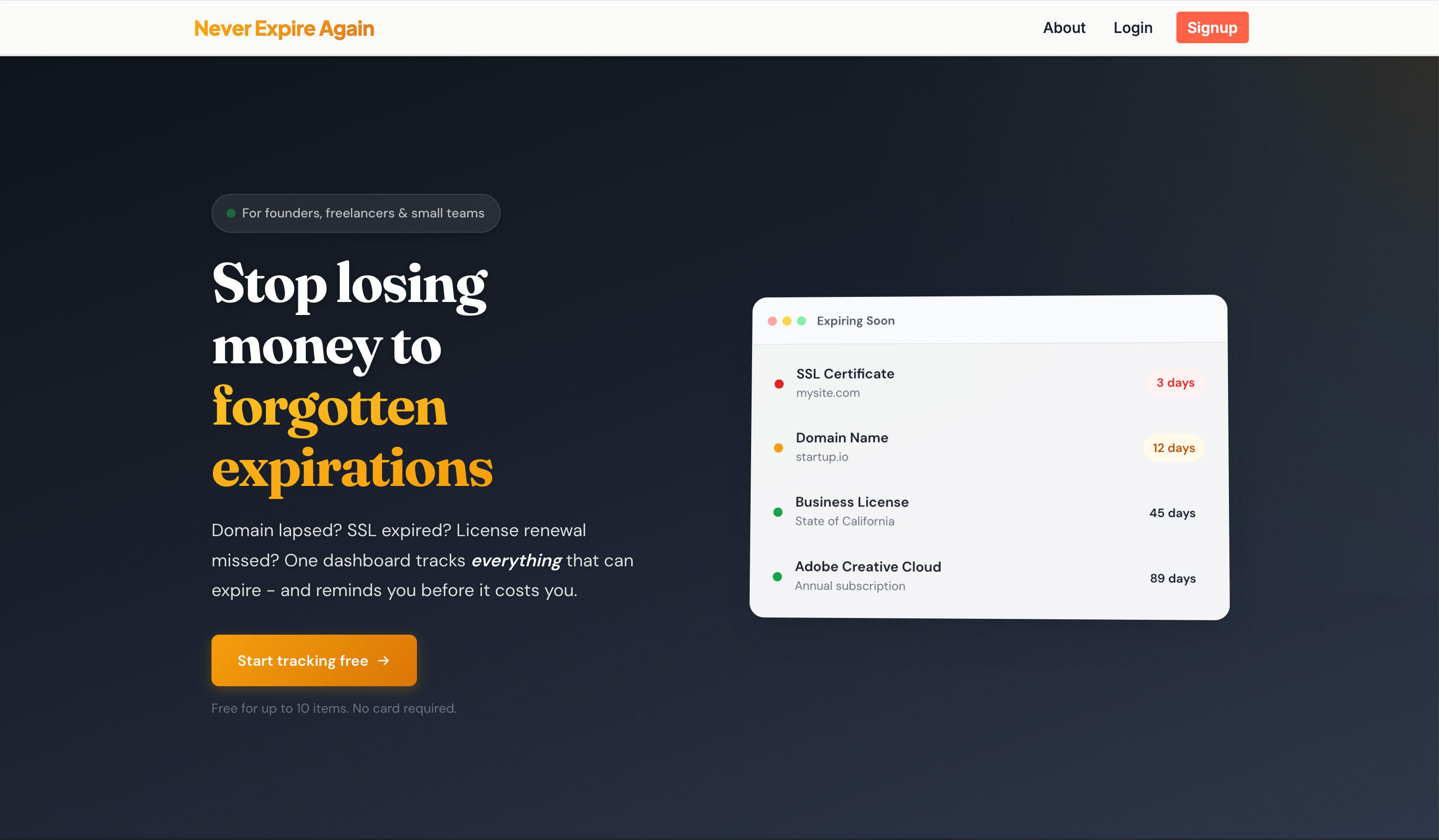 Never Expire Again screenshot